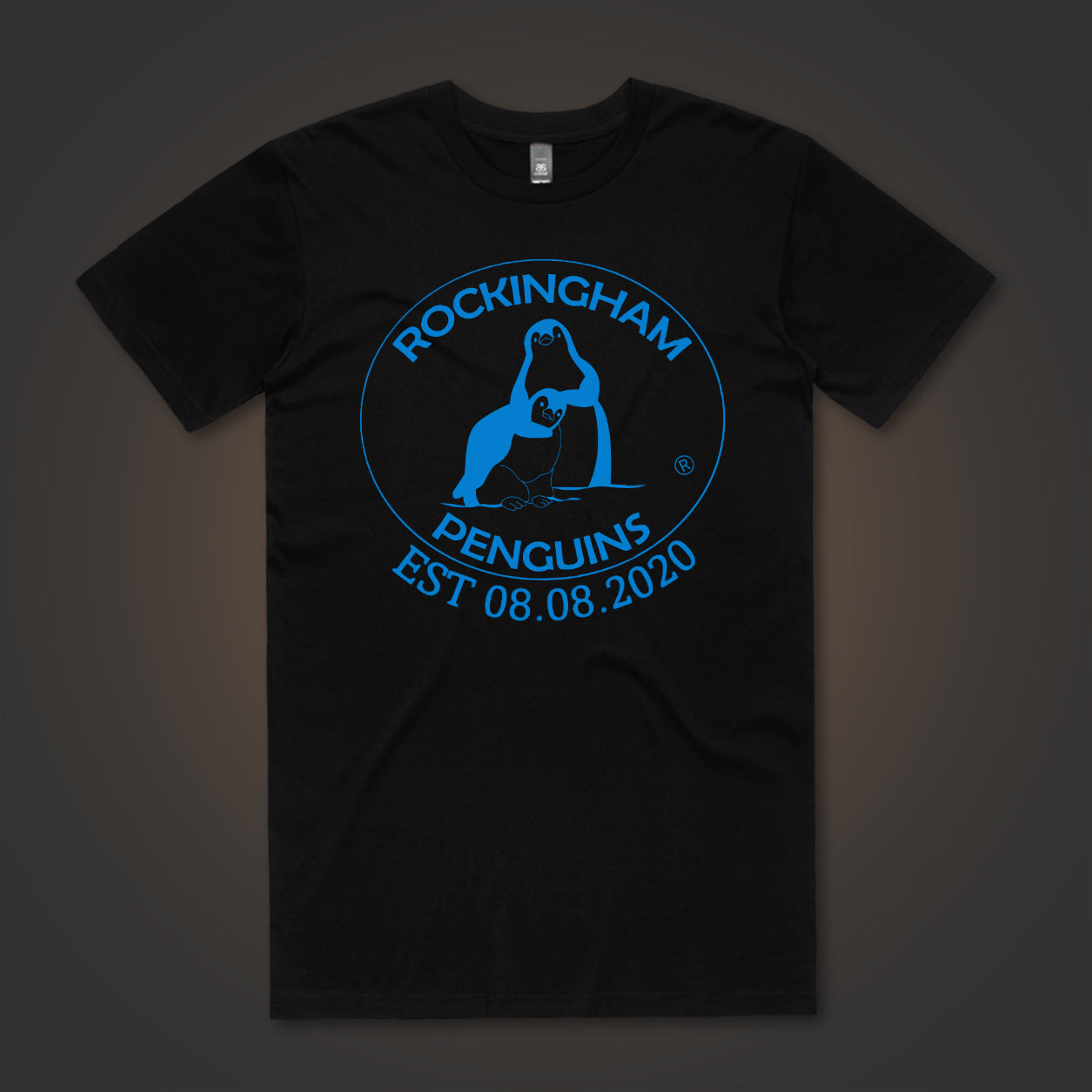 Rockingham Penguins Logo (Front Only) - Black Tee