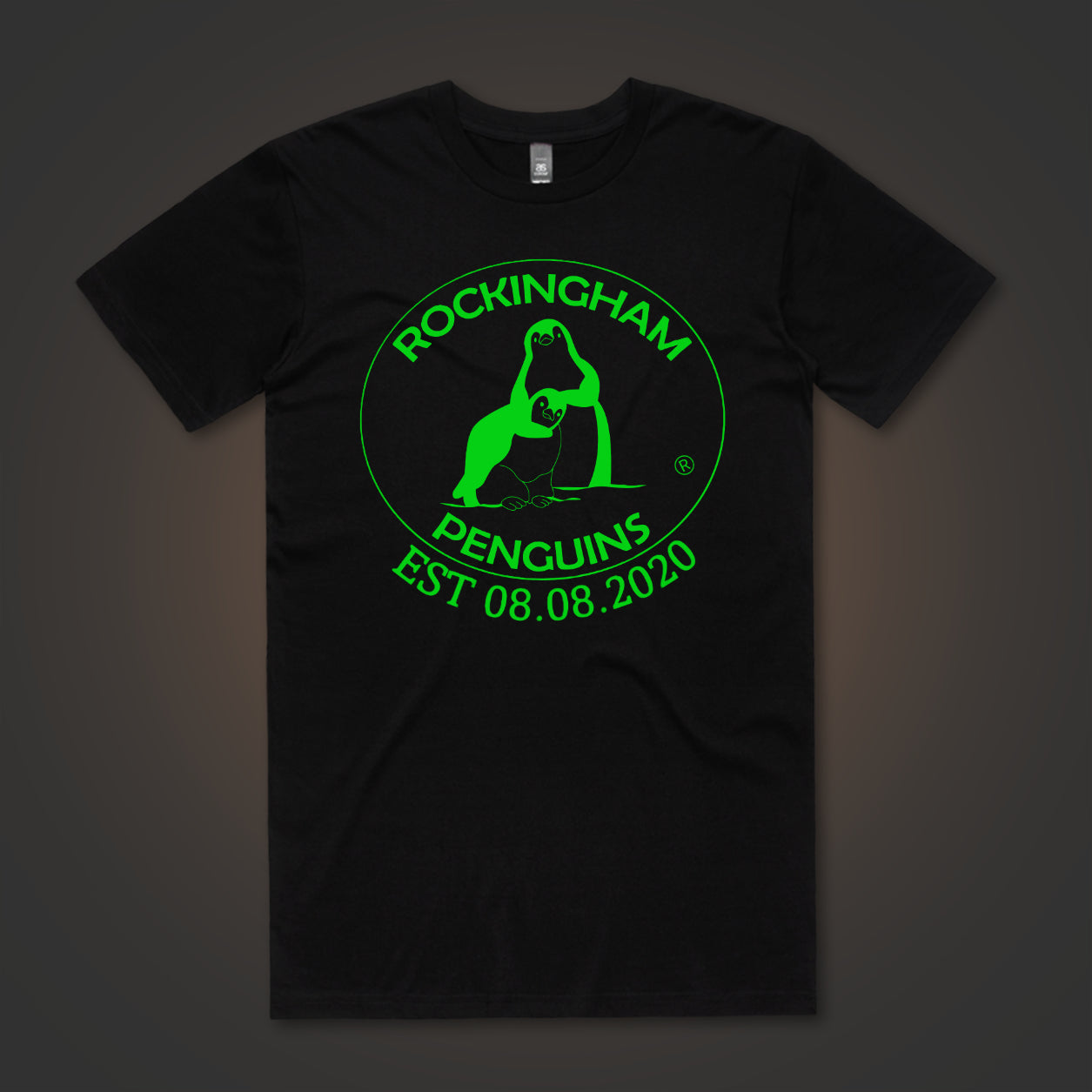 Rockingham Penguins Logo (Front Only) - Black Tee