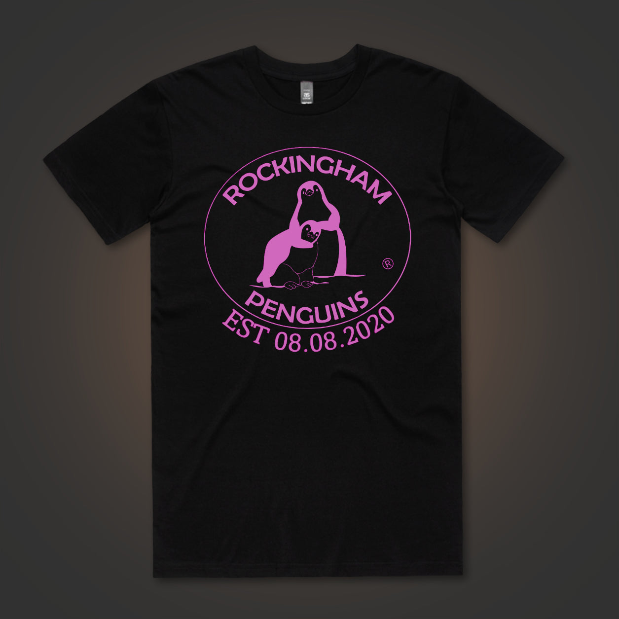 Rockingham Penguins Logo (Front Only) - Black Tee