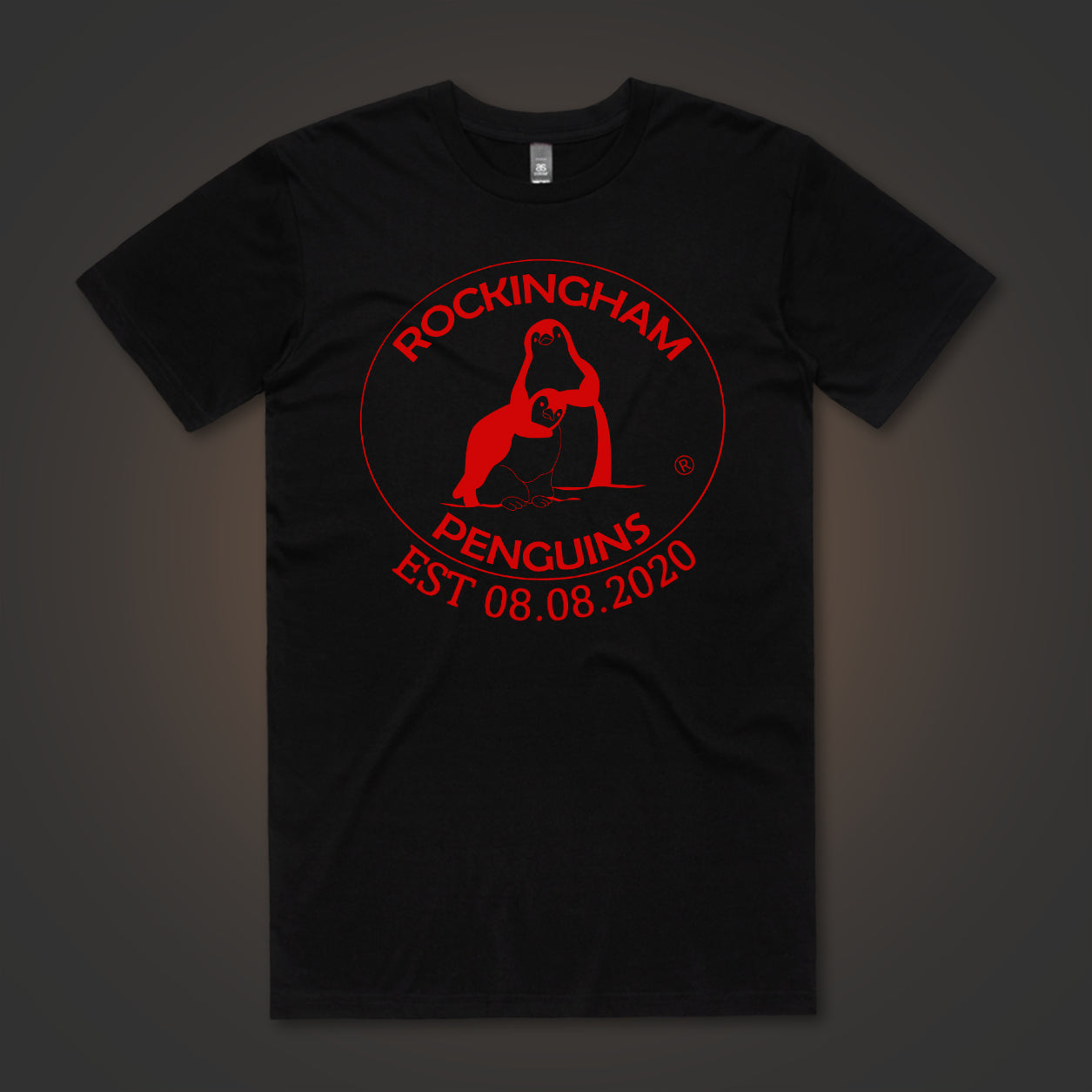 Rockingham Penguins Logo (Front Only) - Black Tee