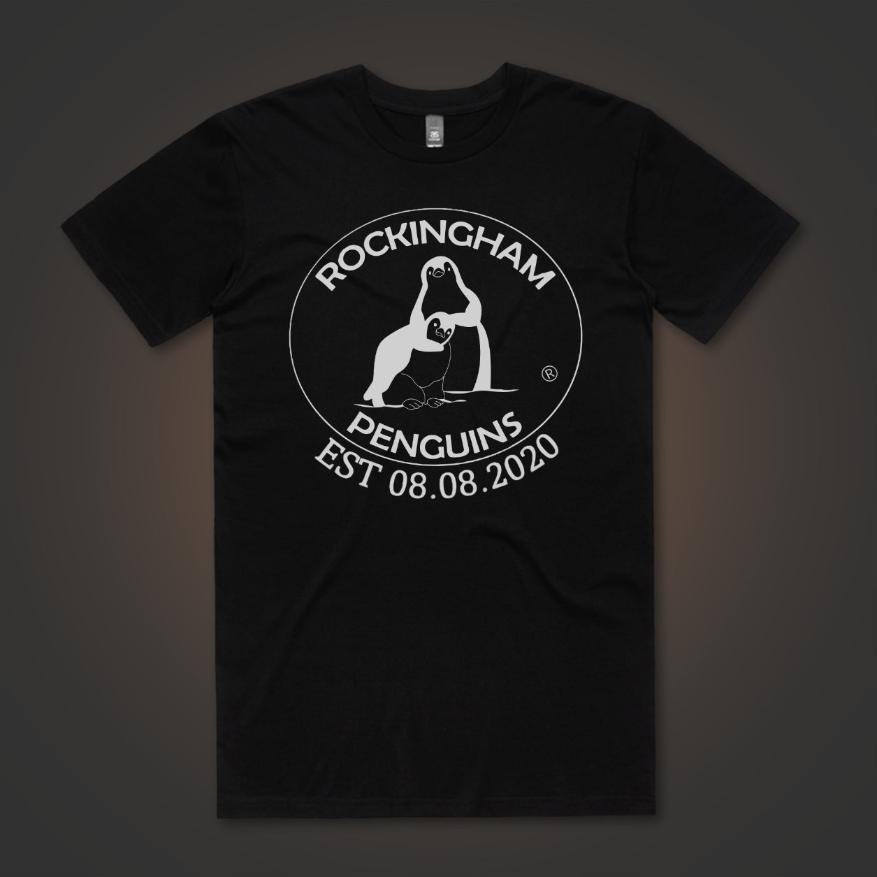 Rockingham Penguins Logo (Front Only) - Black Tee