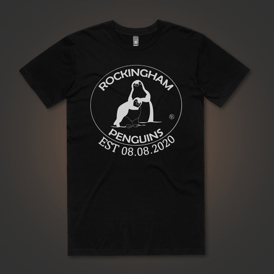 Rockingham Penguins Logo (Front Only) - Black Tee